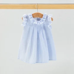 100% хлопок милый короткий рукав водолазка летнее 1 год Девочка платье