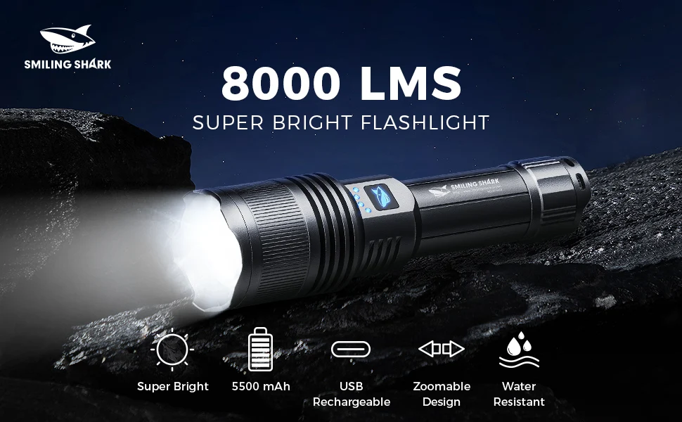 Custom White Power Brightest Laser Beam LED Ultra Long Range Flashlight AAA Lumen Tactics Spotlight