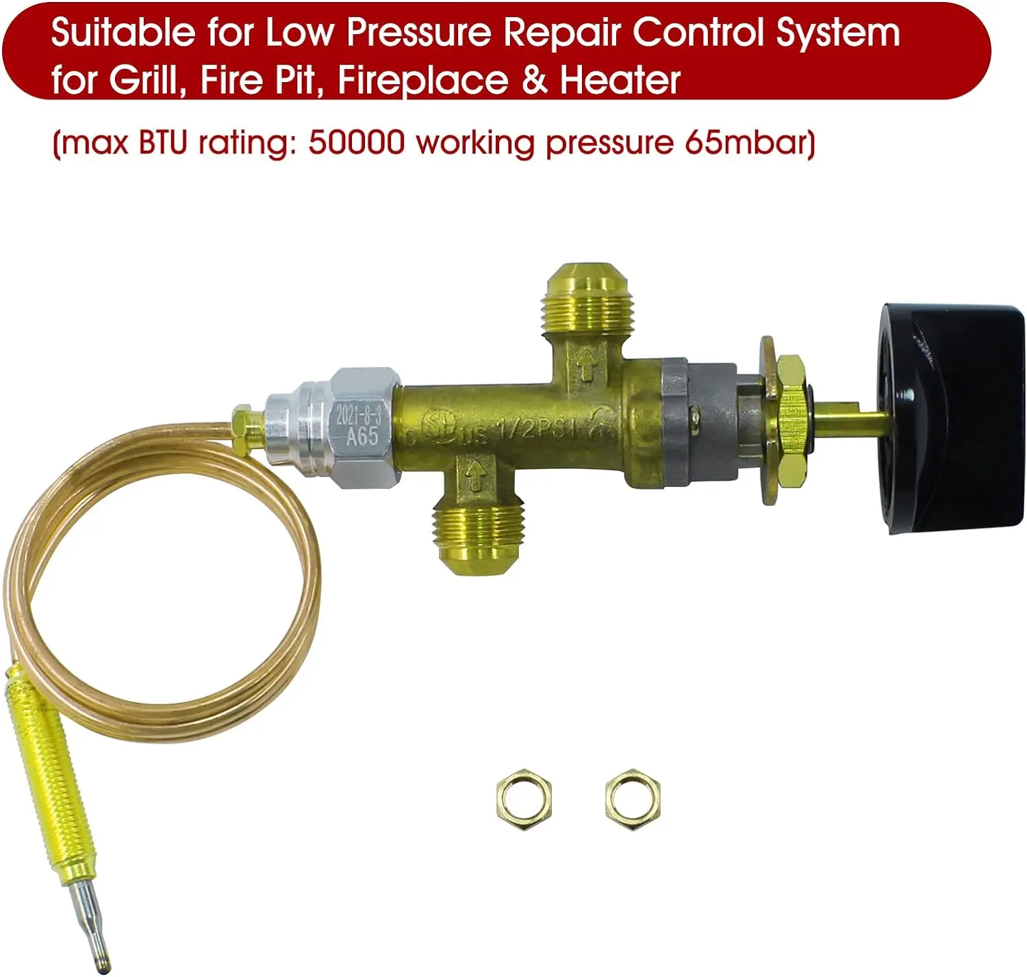 Low Pressure LPG Propane Gas Fireplace Fire Pit Flame Failure Safety Control Valve Kit