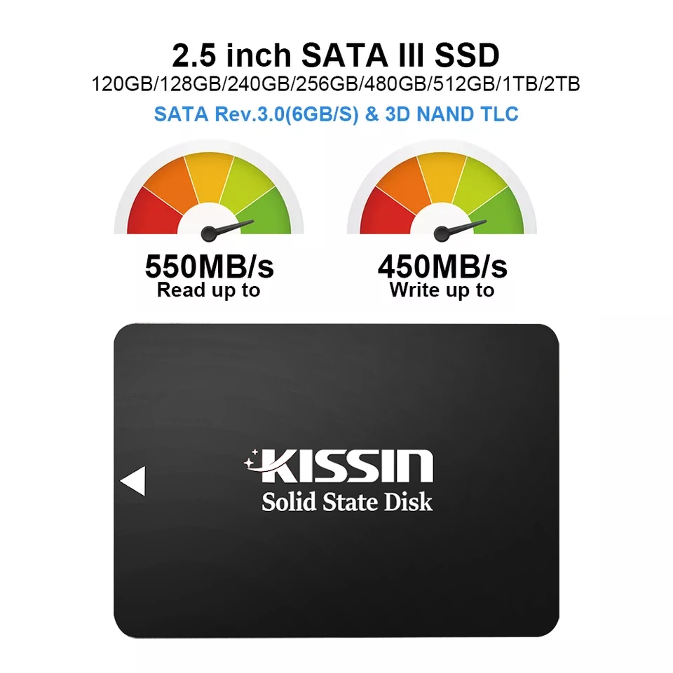 Wholesale SSD SATA Hard Drive 120GB/128GB/240GB/256GB/480GB/512GB/1TB/2TB Solid State Drives Disco Duro SSD for Desktop/Laptop