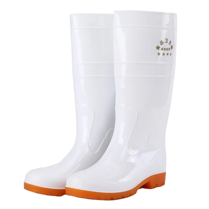 
High-Top RainBoots Male 609 White Labor InsuranceThree-Proof Business Help Rain Boots Rubber Shoes Work waterproof shoes 