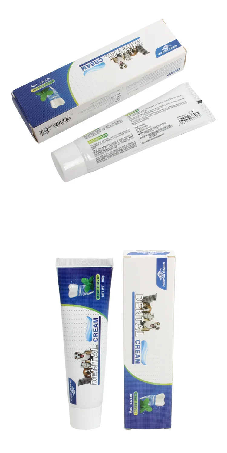 Pet Toothpaste Dog & Cat Dental Care Tooth Paste Promotes Fresh Breath Teeth Brushing Cleaner