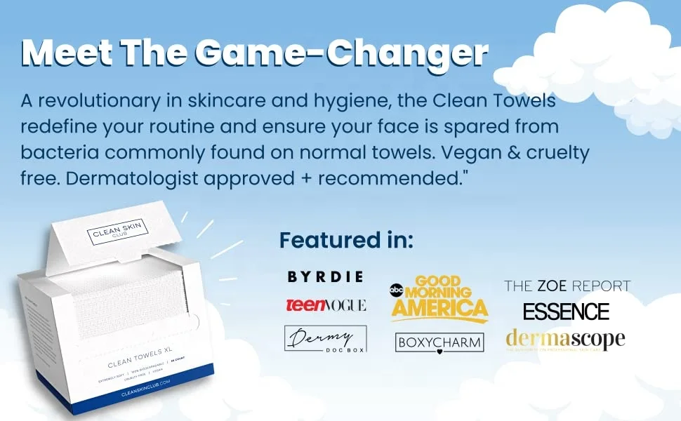 Disposable Skin Clean Towels XL 100% Biodegradable Face Towel Dry and Wet Use Wipes 50 Count