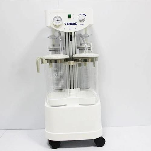 Medical Used Emergency Aspirator Jar 4000ml 2000ml Portable Flow Rate 80L/min Electric Sputum Suction Unit With Double Bottle