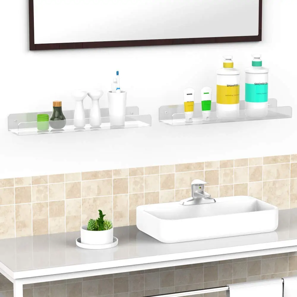 Clear Acrylic Wall Mount Bathroom Shower Caddy Organizer