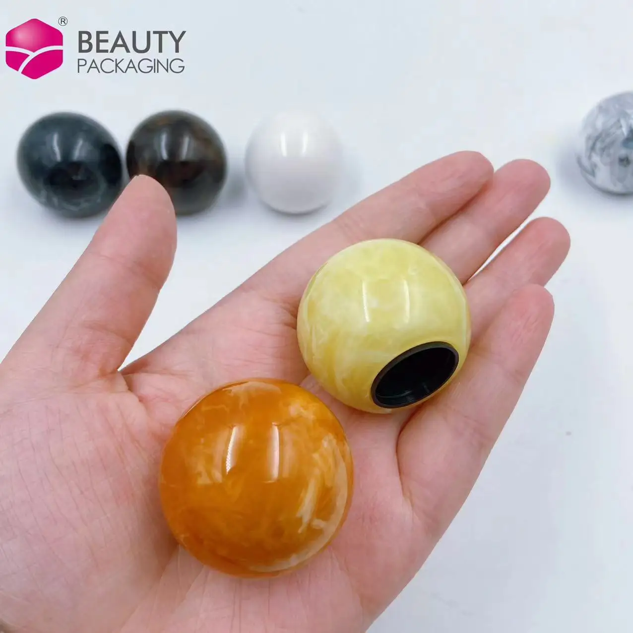 Luxury Perfume Packing Accessories Perfume Bottle Lid Round Artificial Stone Marble Resin Cap Cover Top For FEA15 Crimpless Pump