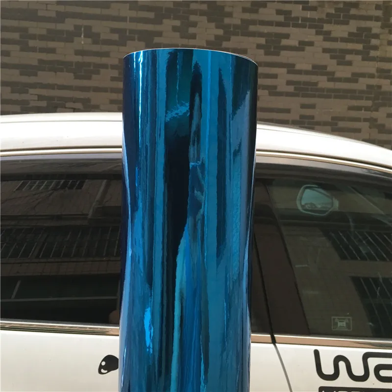 Flexible Blue Chrome Vinyl Wrap Film Car Wrapping Foil Sticker Air Free Bubble