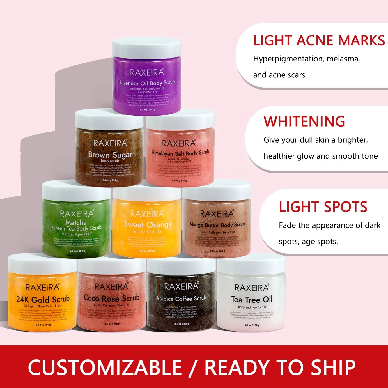 Wholesale Vegan Natural Exfoliating Body Scrub Skin Care Organic Fruit Salt Sugar Hot Sell Face And Body Scrub