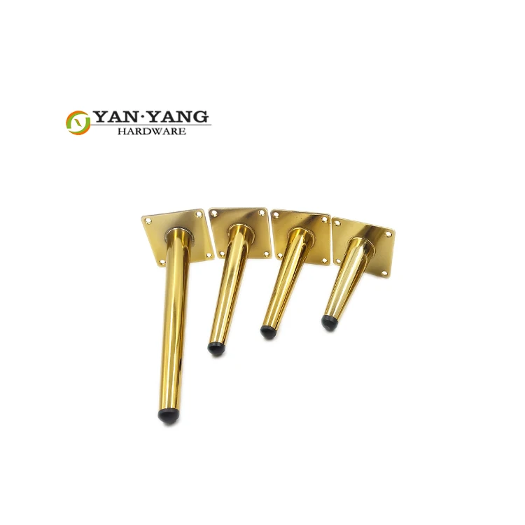 High Quality Customized Tapered Furniture Chrome Metal  Feet For Sofa  Chair, Table