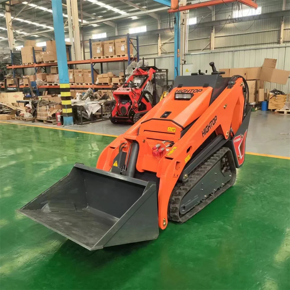 HT-V1000 Hydraulic Small Skid Steer Loader With Auger Trencher EPA/Euro 5 With Big Hydraulic Oil Tank Capacity