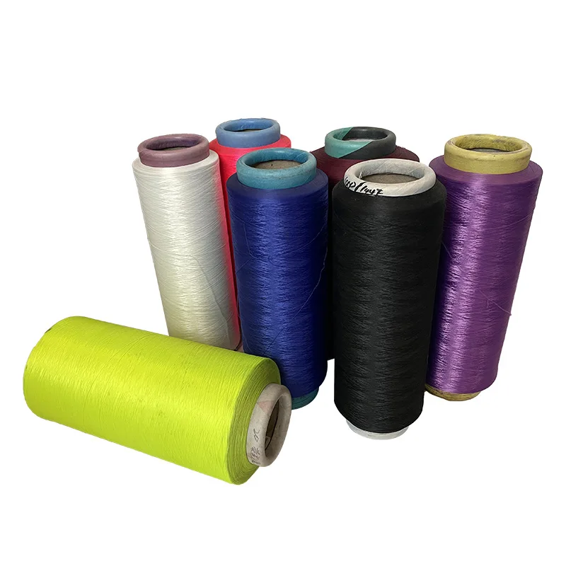 stock lot dty yarn black 75/36 75/72 150D/48F 300D/96F polyester filament textured yarn