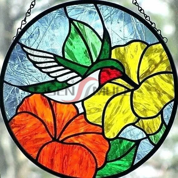 Handmade DIY 16 Inch Hanging Stained Glass Window Suncatcher