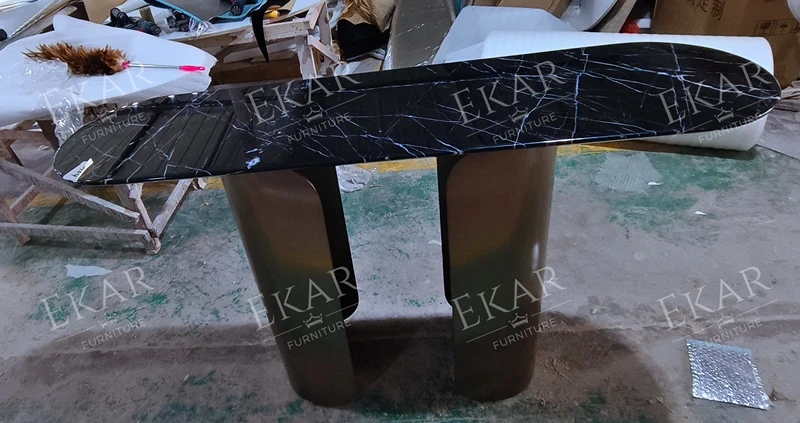 Sophisticated Elegant Marble Console Table for Modern Home Entryways Bedrooms Kitchens or Living Rooms Decoration