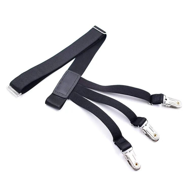 Mens Shirt Stays Shirt Holder Straps Adjustable Elastic Shirts Garters With Non-slip Locking Clamps