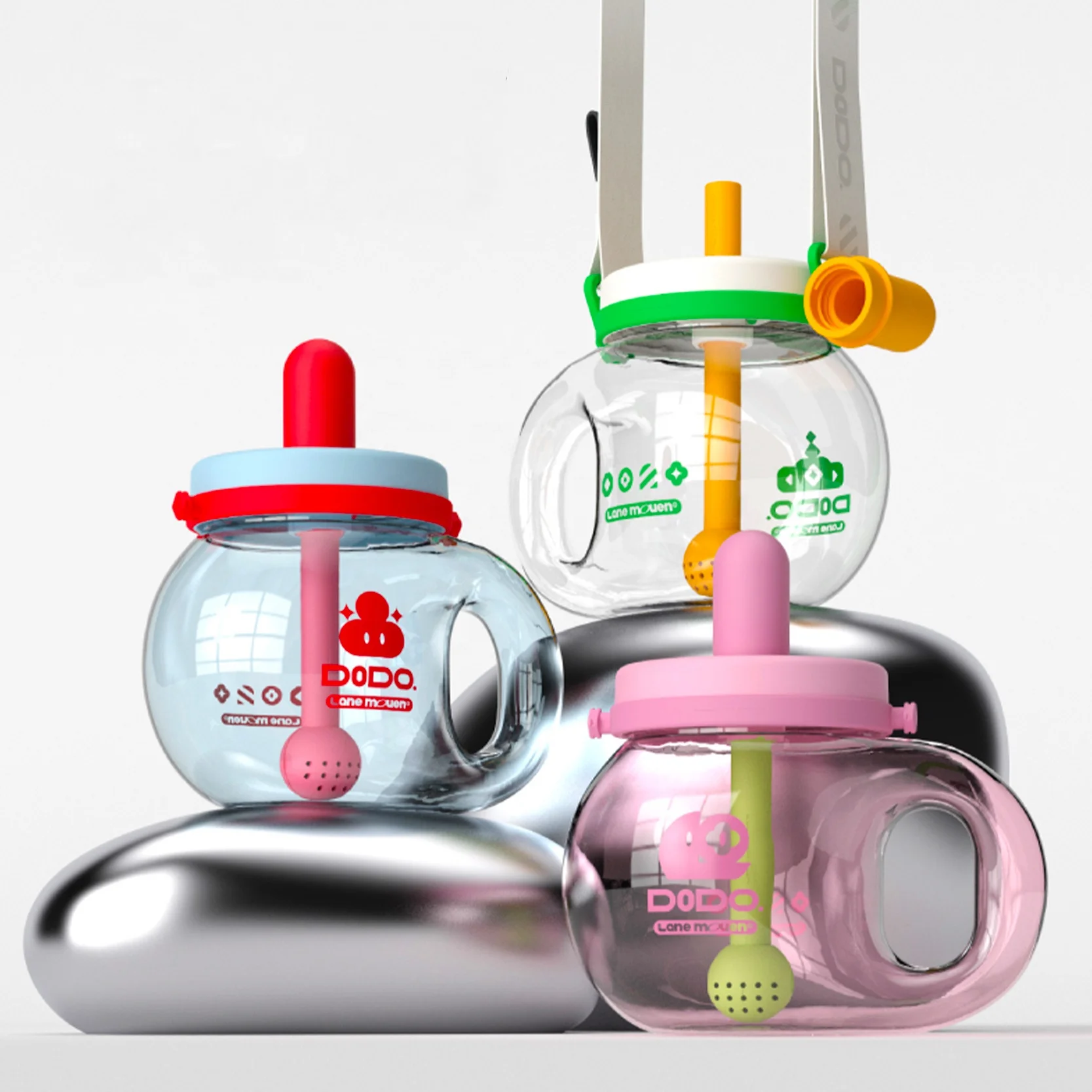 Large Capacity Cartoon Cute Bottle Heat-Resistant Leak-Proof BPA-Free Perfect for Kids On-the-Go 4colors Tritan Water Straw Cup