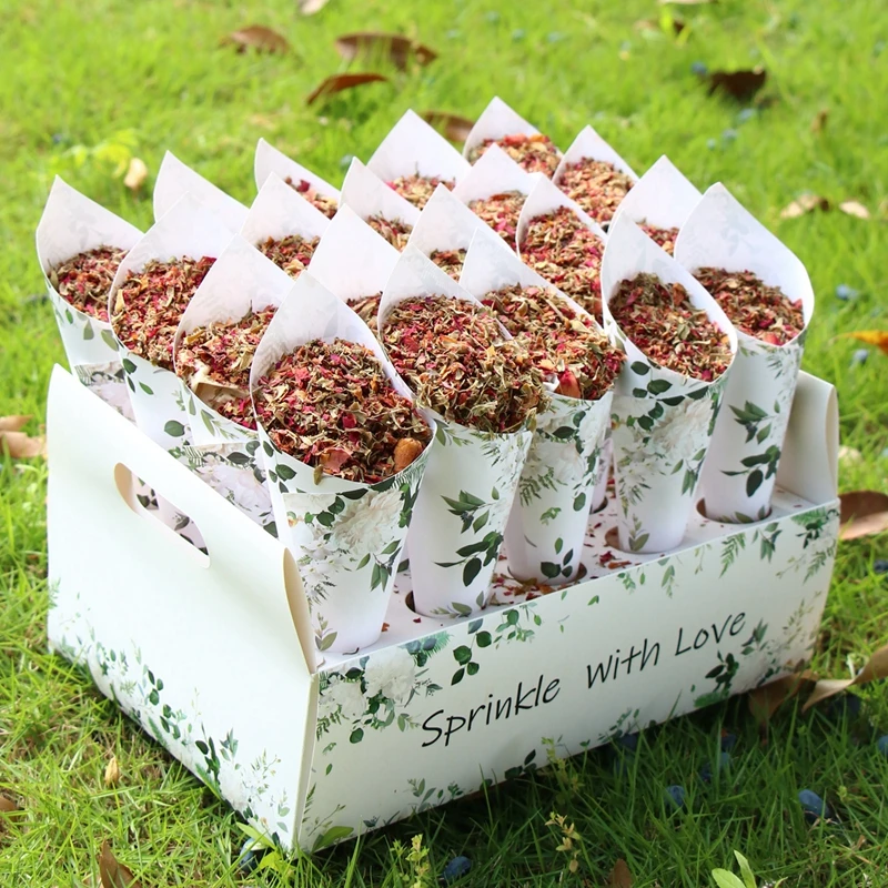 Microstar Kraft Paper Wedding Tray Confetti Cone Stand Box Tray Wedding Decoration Wedding Paper Cones