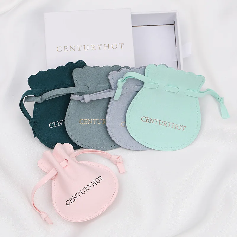 Lateefah OEM Custom Jewelry Packaging Velvet Drawstring Bags With Logo Printing