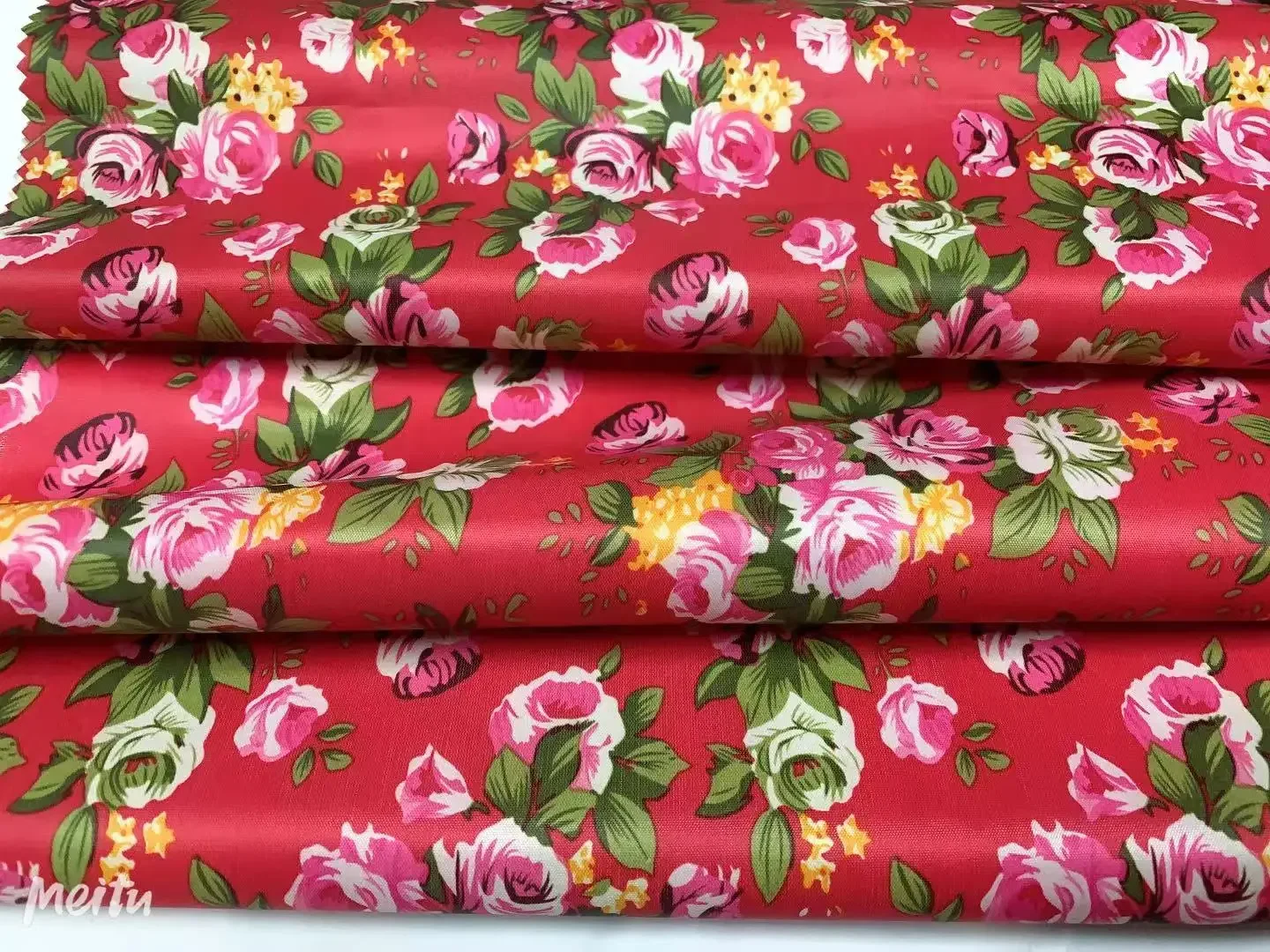 Versatile 190T Taffeta Precisely Transfer Printing White PVC Coating  Fabric with WR for Rainwear/Raincoat/Poncho