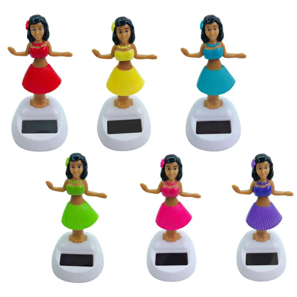 OEM Car Decoration Dancing Doll Car Accessories Solar Power Toy Shaking Head Hawaii Swinging Animated Girl Car-styling