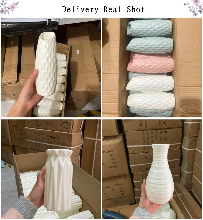 High Quality Simple Plastic Flower Vase Green Planting Arrangement Modern Personalized Crafts Decoration Nordic Plastic Vase