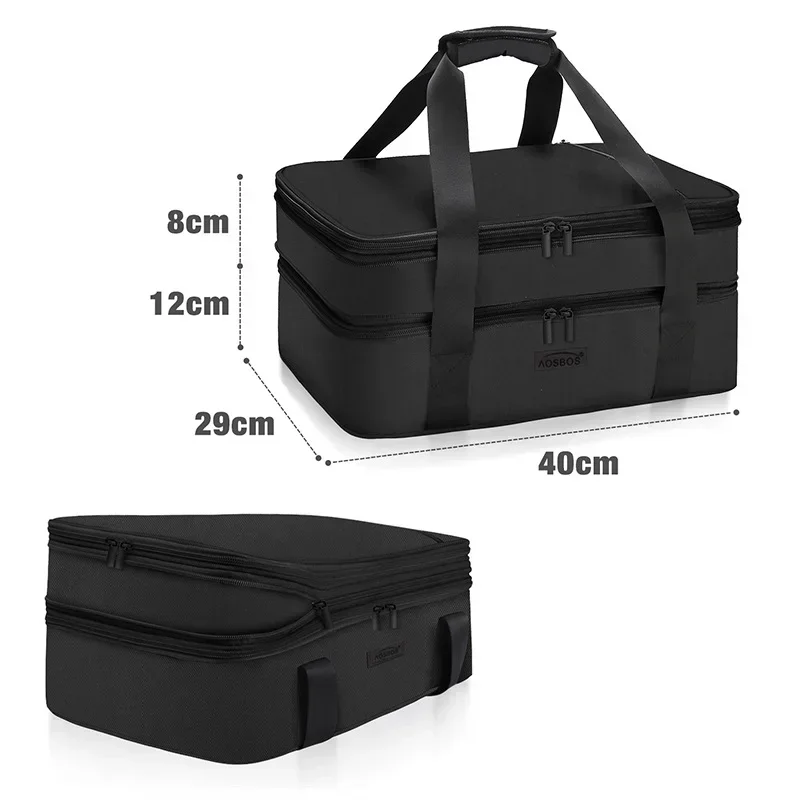Outdoor Picnic Hot Food Thermal Insulated Cooler Travel Carry Bag Casserole Carrier for Trip Birthday Party Christmas Day
