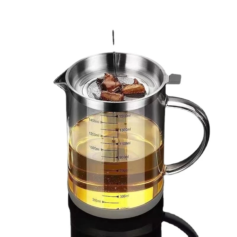 Low Price Sale Thickened Glass Oil Despenser Bottle with Stainless Steel Filter Mesh