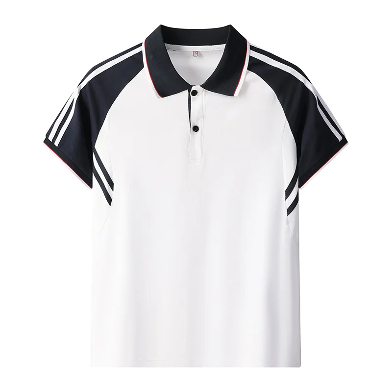 Wholesale high school uniform boys girls teen kids formal striped patchwork polo shirt