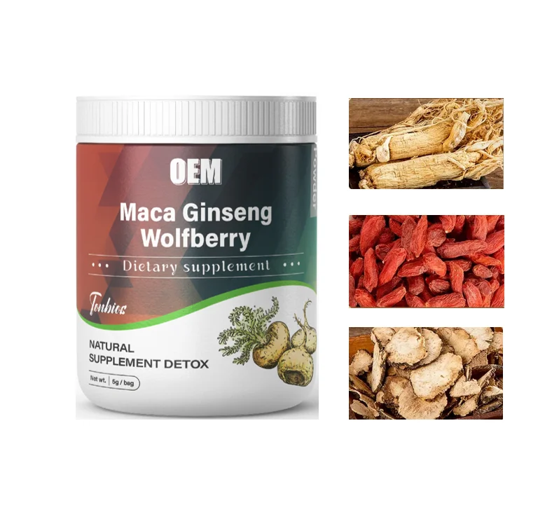Лидер продаж порошок женьшеня MACA wolfberry органический корня мака с фирменной смесью Goji для мужчин энергия и либидо