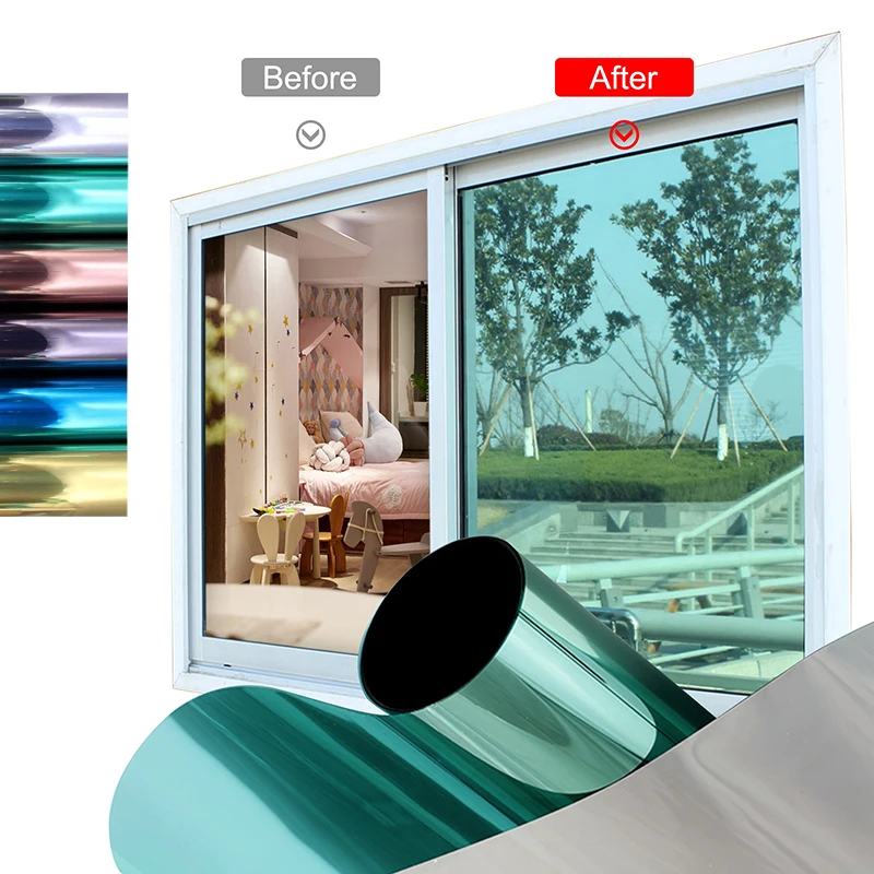 One Way Vision Window Glass Film Protection Privacy Mirror High Heat Resistant Sun Solar Uv Protection Foils
