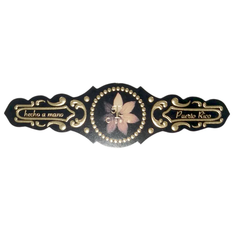 Custom Various embossing Cigar Label Waterproof Embossed Cigar Bands Cigar Ring Sticker
