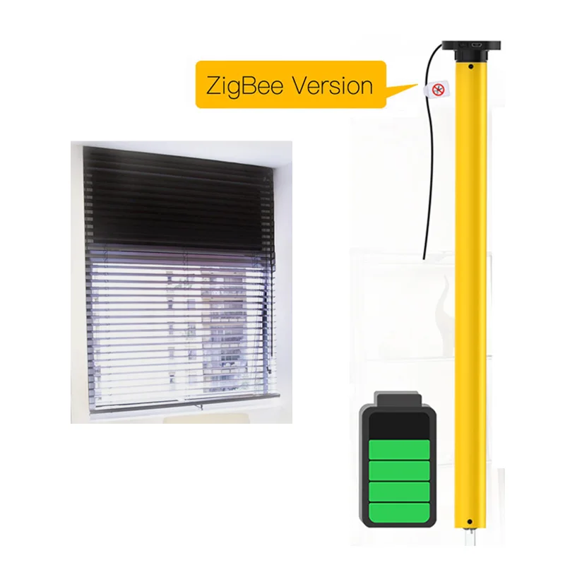 Беспроводной Электрический роликовый шторный двигатель Zigbee диаметром 35 мм, трубчатый двигатель для поворотной шторы, работает с приложением tuya smart life
