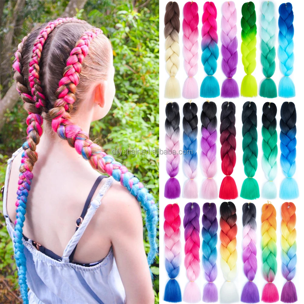 24inch 48 inch 41inch 82inch Ombre Braiding Hair Extensions Synthetic Crochet Hair Jumbo Braids Crochet Braid Hair