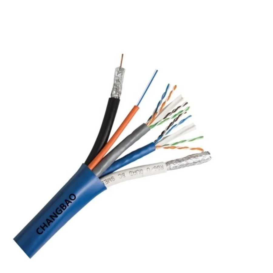 Changbao structured cable 2 RG6+2 Cat6+1Cat5e Bundled Composite Hybrid Cable