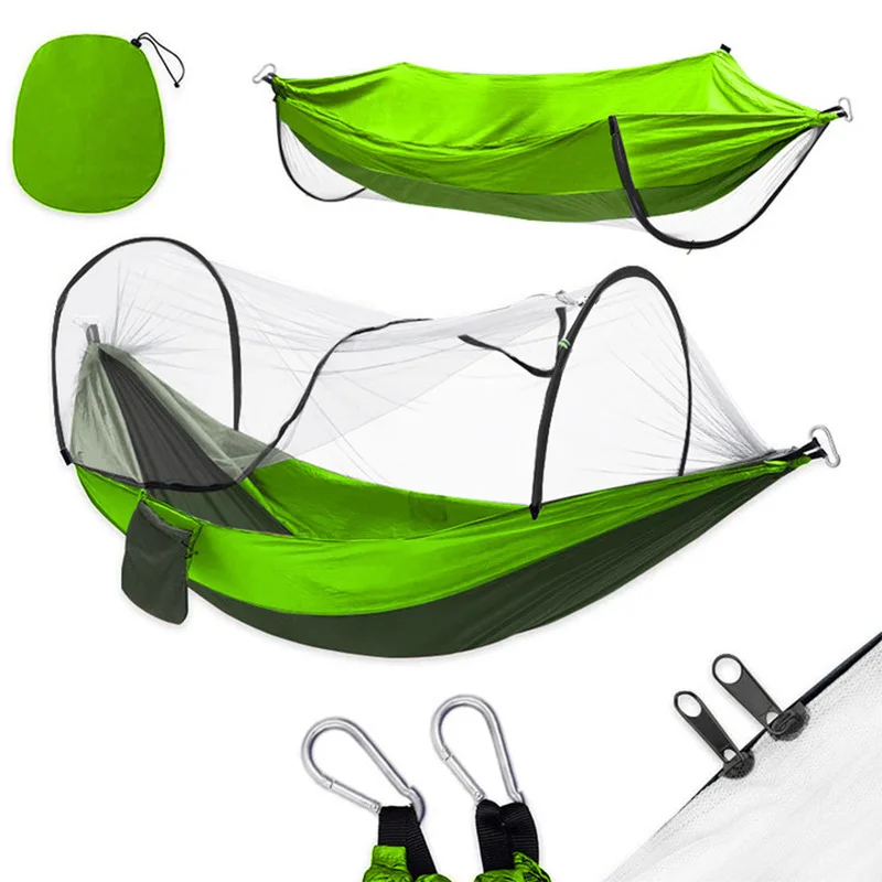 Light weight portable hammock with mosquito net single double camping hammock