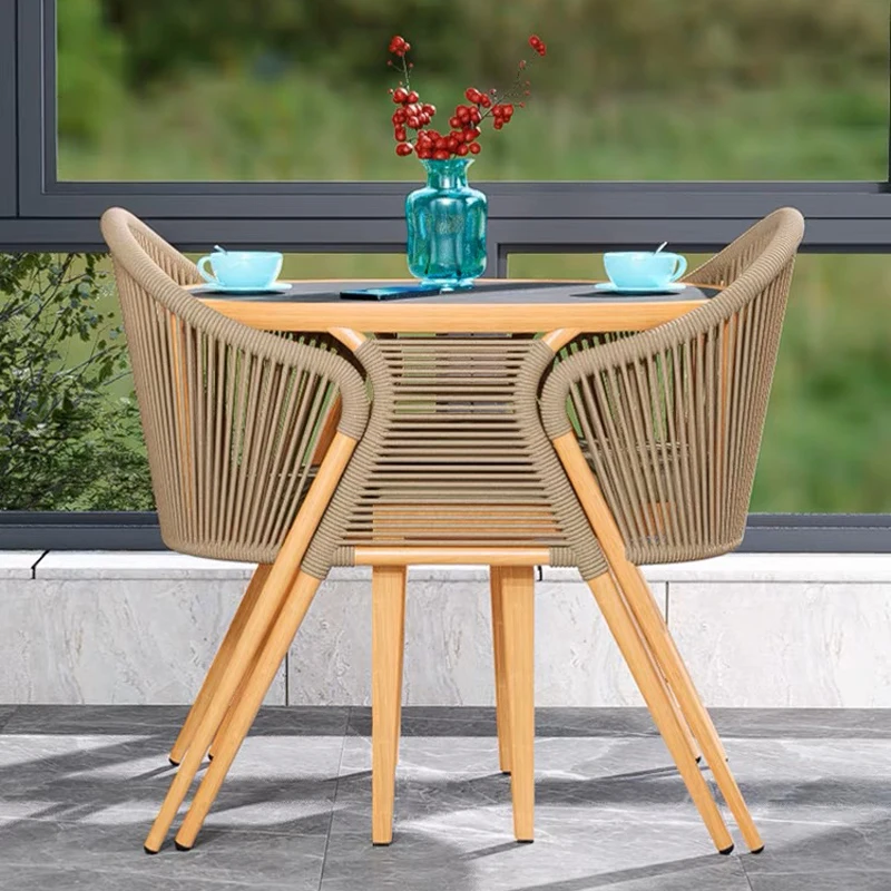 Wholesale Saving Space Balcony Patio Furniture Coffee Table And 2 Chair Sets For Cafe And Restaurants