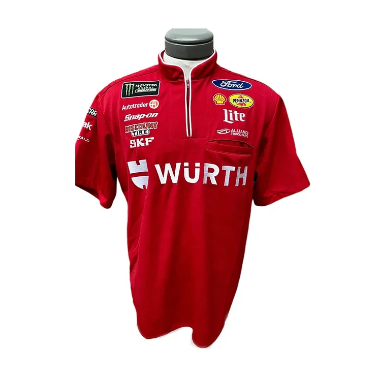 Custom Color Breathable Fabric Short Sleeves Car Racing Uniform Racing Casual T-shirt Polo Neck T Shirt Mens