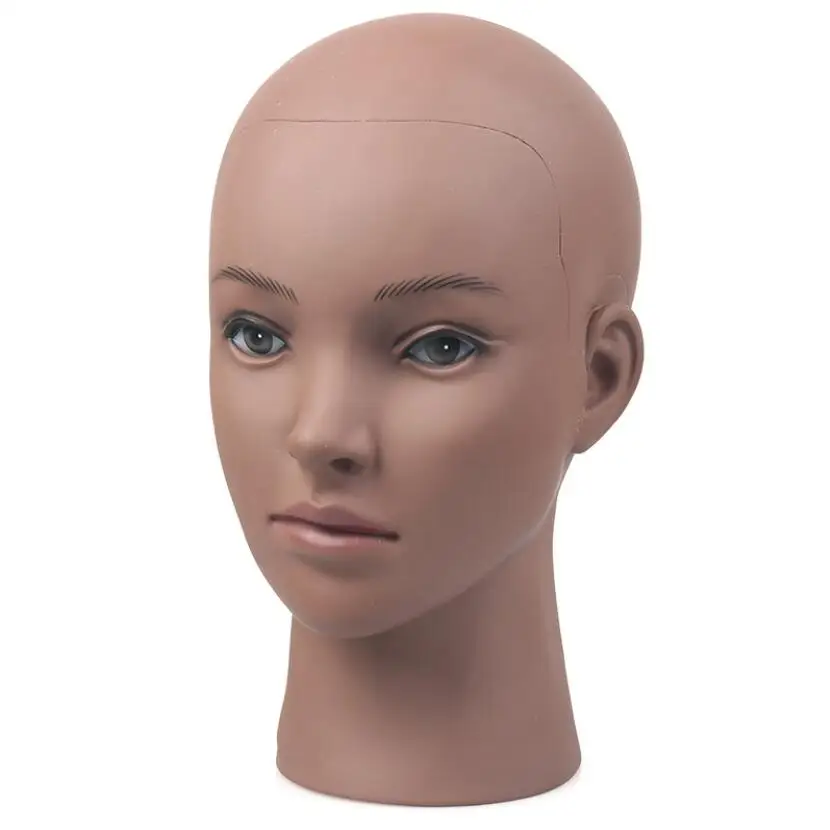 Amazon hot African black dummy makeup head show wig teaching and learning short bald head for wig stands