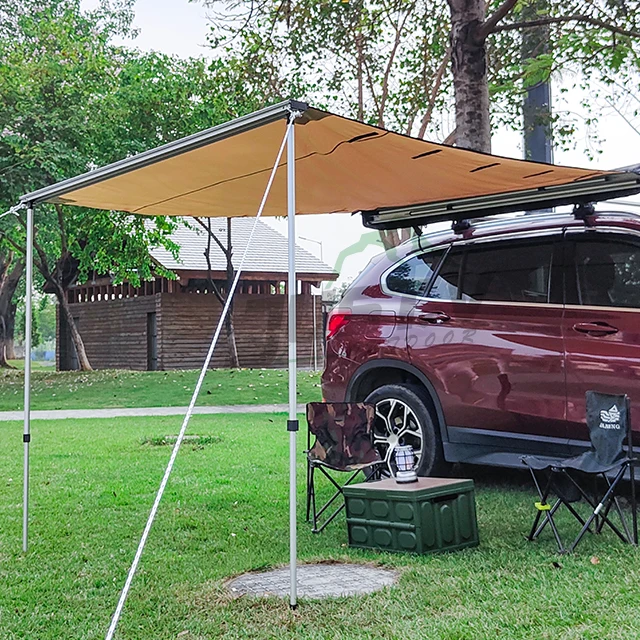 600D Oxford SUV Top Roof Tent Flat Waterproof Travelling Outdoor Camping Retractable Car Side Awning Roof Tent For Sun Shelter