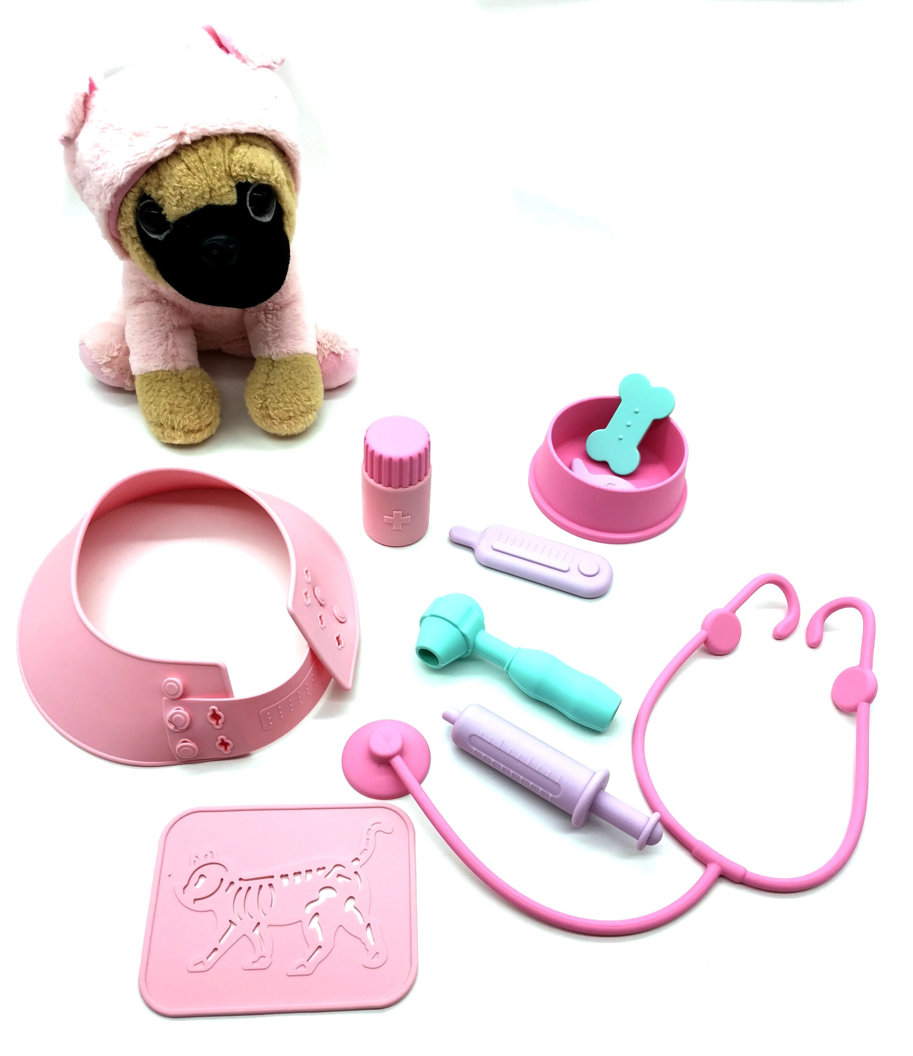 Educational Silicone Pretend Play Pet Care Play Set Silicone Veterinary Play set,Doctor kit for Toddlers 3-5