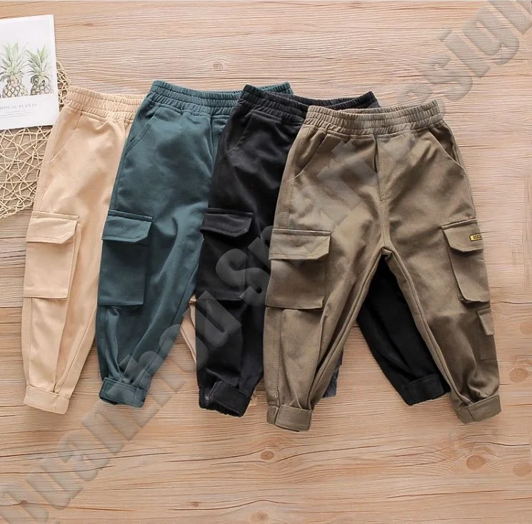 Daily Life Tech Wear Matte Black Pants Relaxed Fit Street wear Kids BoysJoggers Hip Hop High Street Leisure Trousers