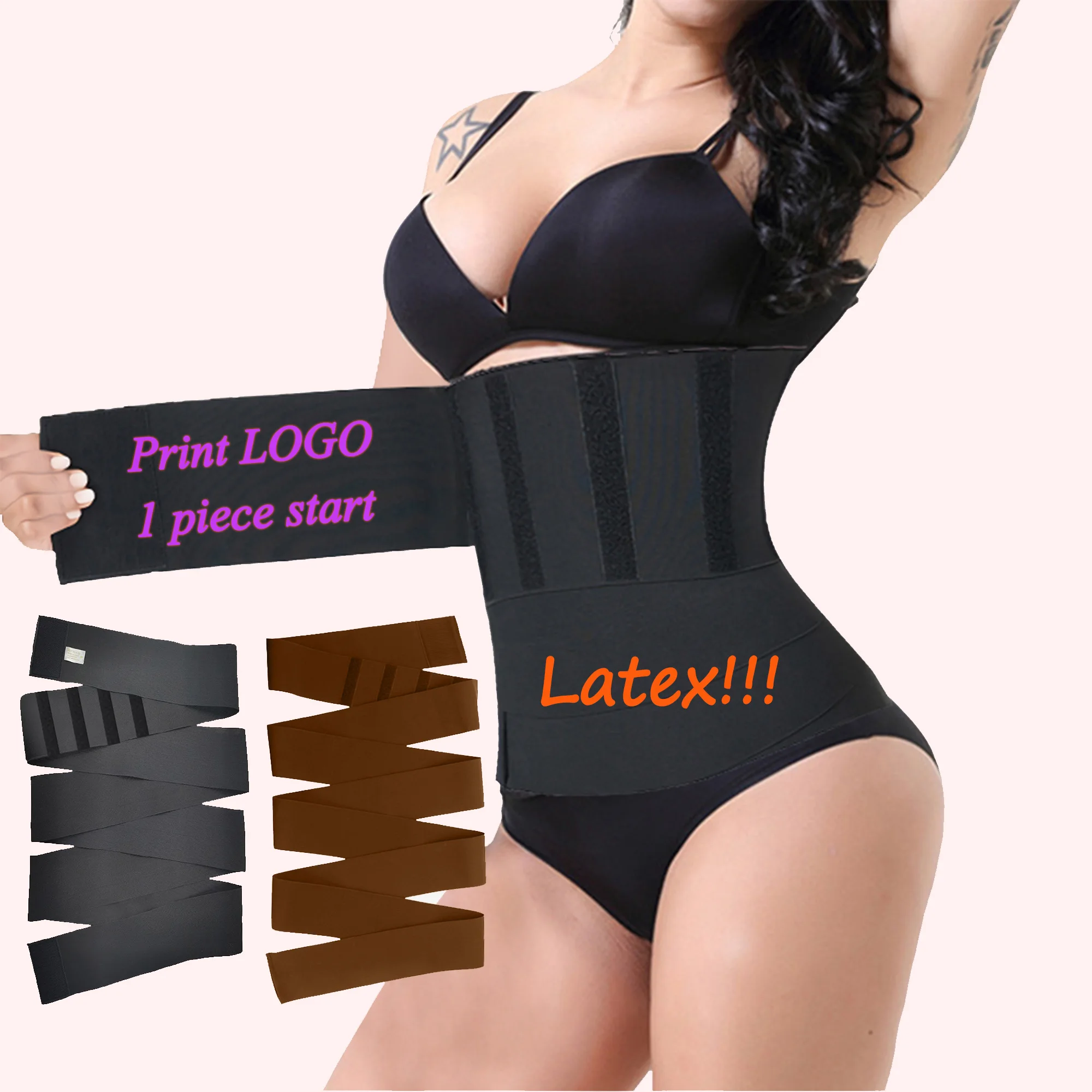 OEM Service Women Elastic Belly Shaper Waist Trainer Bandage Velcroo Tummy Wrap Belt Belly Binding Wrap Slimming Waist neoprene