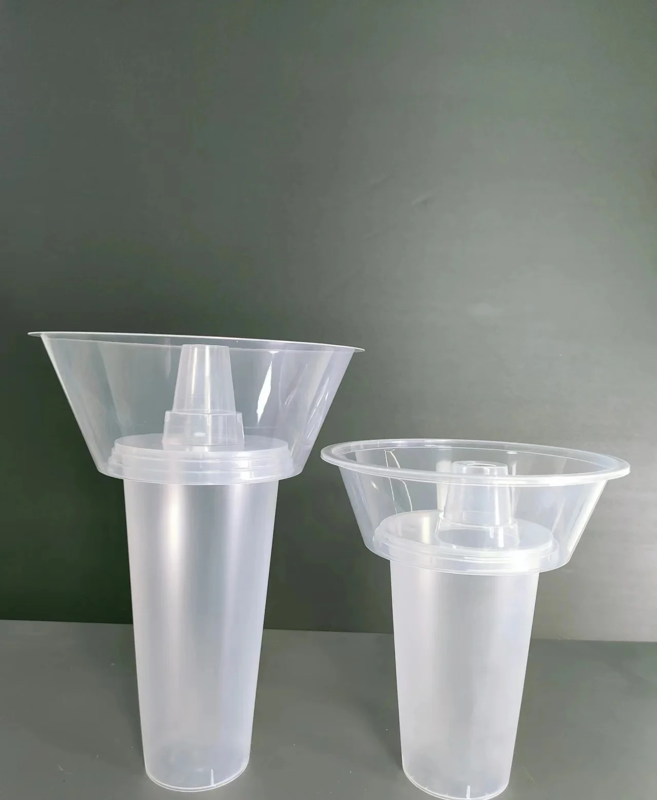Disposable Plastic Cup Lid For Food Drinks And Snacks PP Hot Pot And Milk Tea Cup Plastic Straw Cup With Snack Bowl