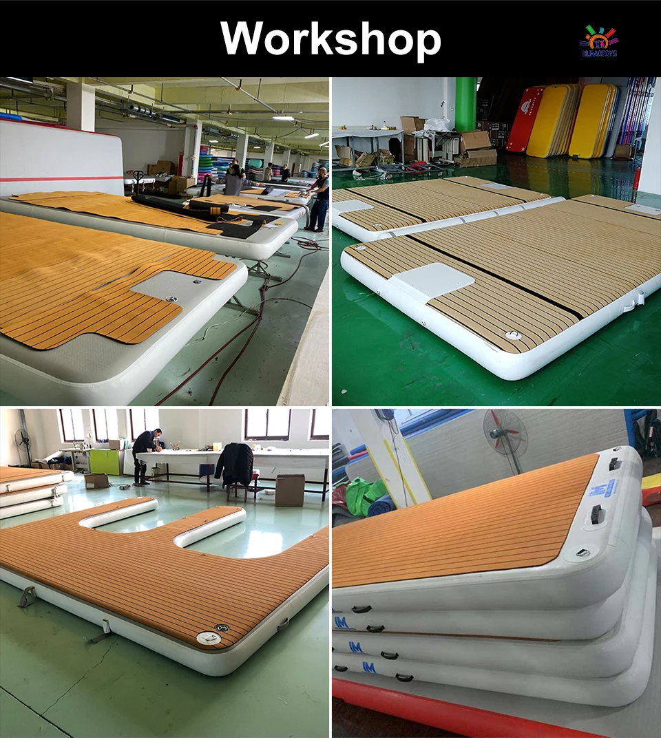 Drop stitch PVC Ocean multi person party inflatable floating Dock Jet Ski Inflatable dock platform