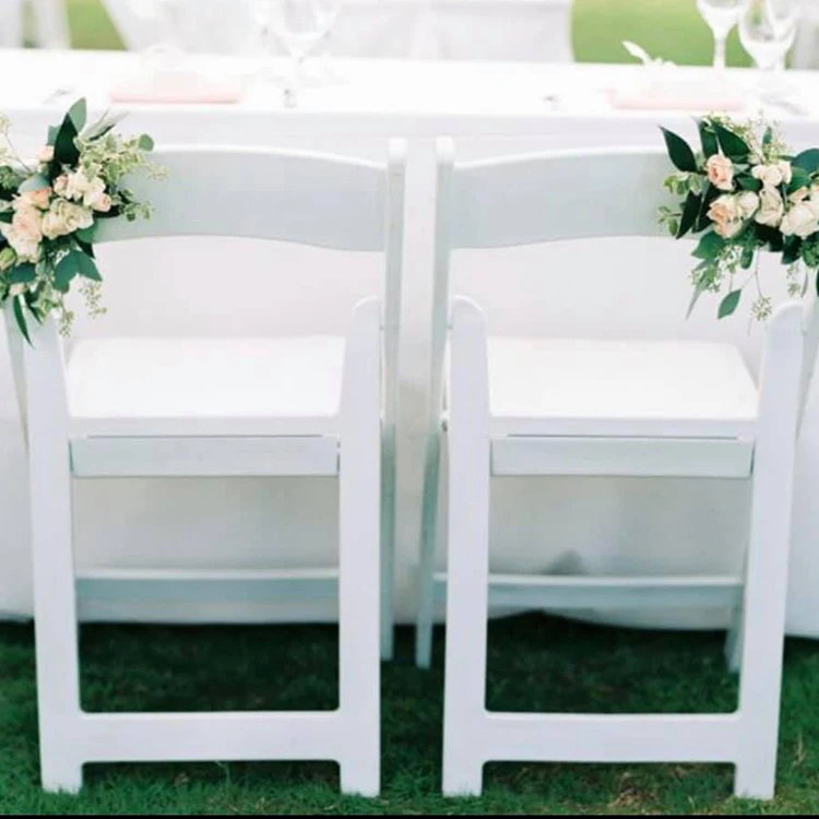 Plastic Resin  White Folding Chairs for Events  Wedding Party Chair  Banquet Foldable Outdoor Furniture Garden Chair