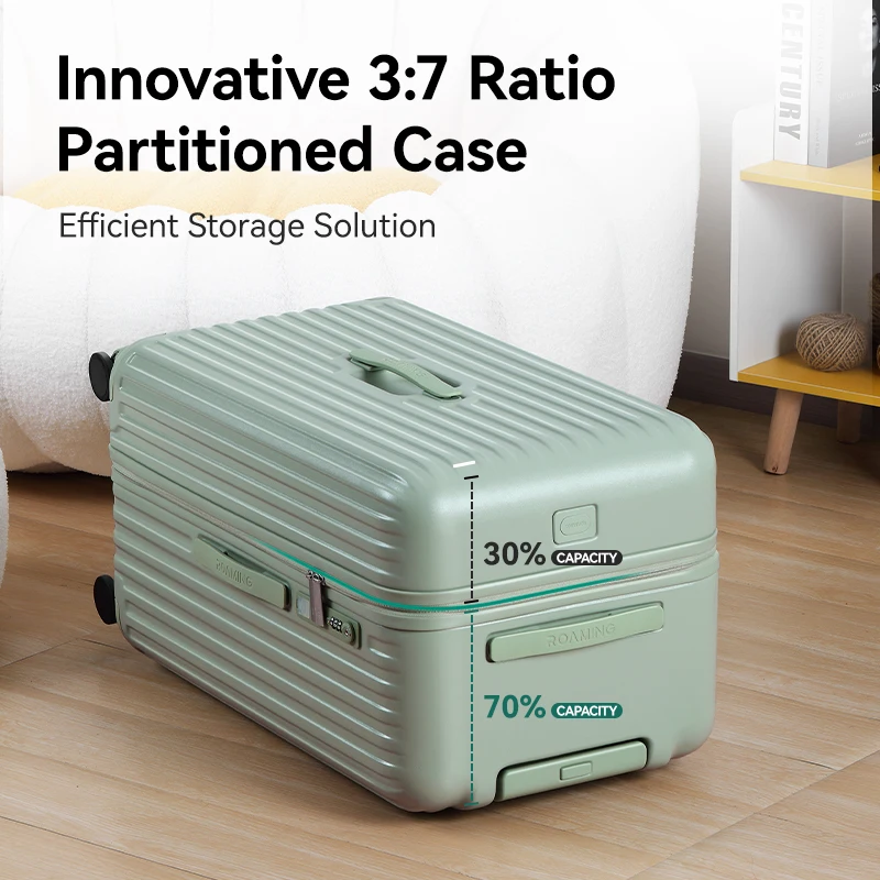 ROAMING Wholesale Voluminous Suitcases PC Zipper Large Luggage Checked in Travel Trolley Cases with Peach Skin Velvet Cup Holder