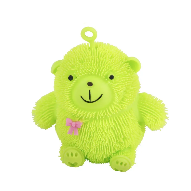 Customized wholesale flash vent ball Cute teddy bear christmas led flash toy for kids gift
