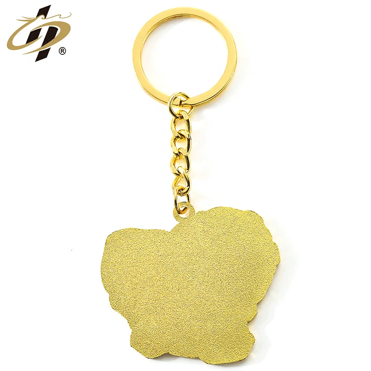 New selected factory quality gold plated soft enamel keyring custom cute flower metal keychains with logo