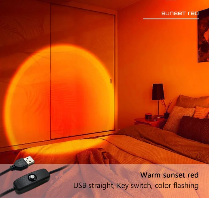  Новый продукт проектор заката атмосферная лампа домашний декор закатная RGB с дистанционным