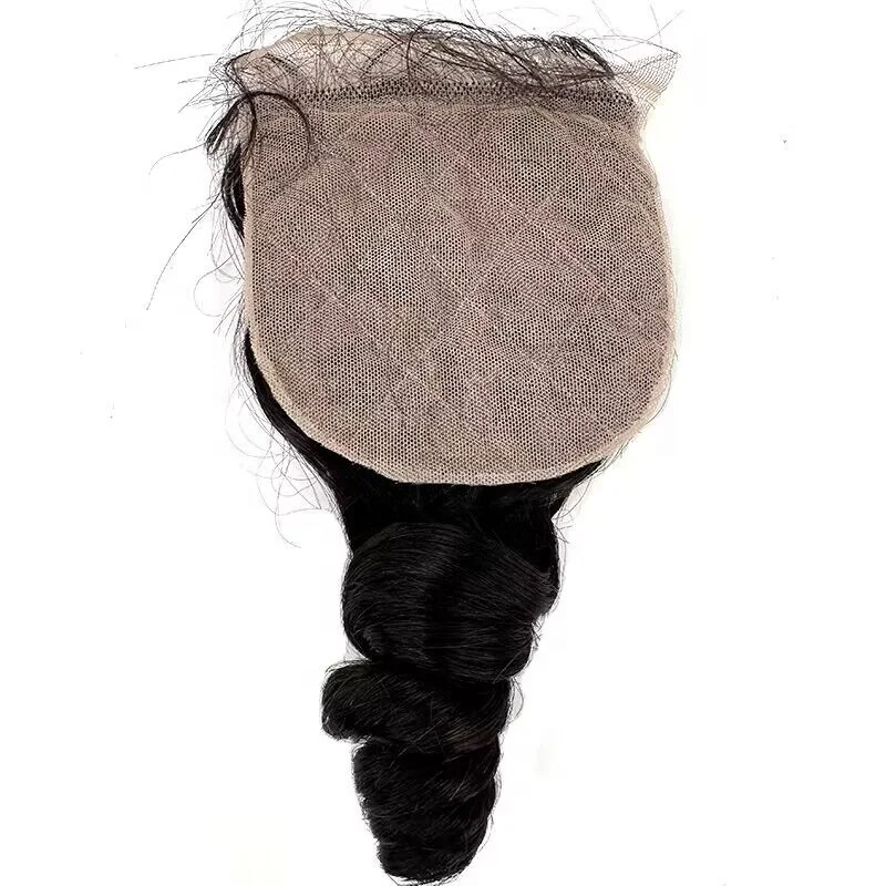 Custom 4*4 Silk Base Closure Coarse Kinky Straight Human Hair Closure Swiss Invisible Closure Women Hair Topper Pieces