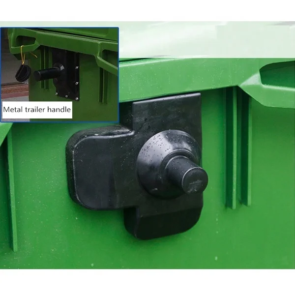 1100Litre Plastic Industry Shipping Container Wheels Trash Can With Dome Lid
